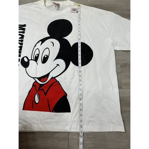 VTG New 90s Disney Designs Mickey Mouse T-Shirt Big Face Double Sided USA 4XL - Picture 7 of 7